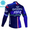 Homme Maillot vélo Hiver Thermal Fdj Groupama 2023